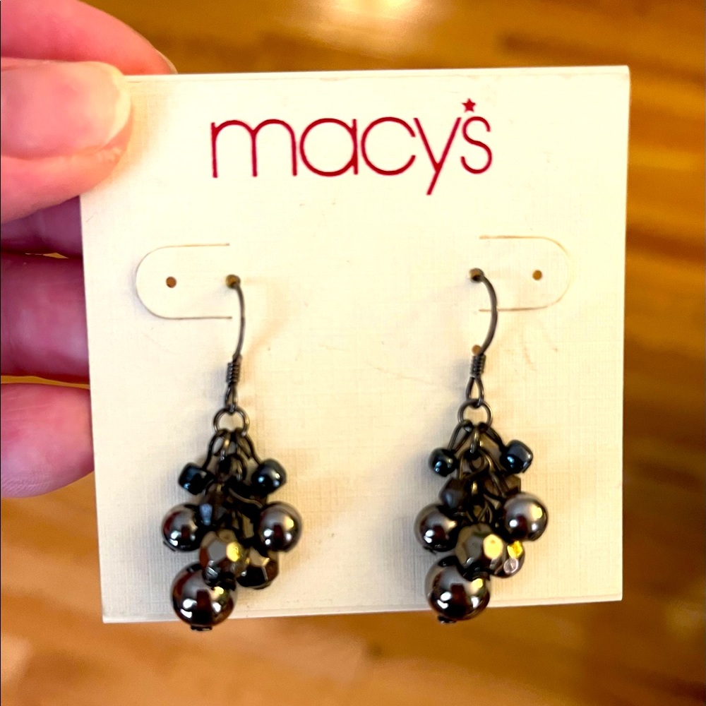 Macy’s Silver / Bluish Dangling Earrings
